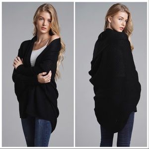 CLEARANCE ‼️BLACK OPEN FRONT OVERSIZED- sweater